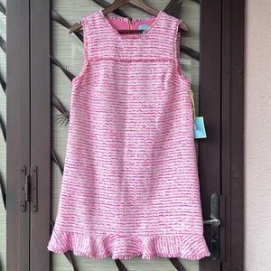 New CeCe Frayed Edge Pink Sleeveless A-Line Mini Dress